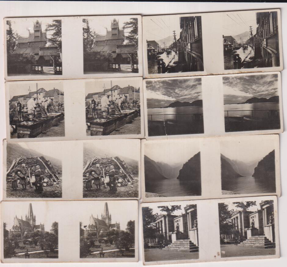 lote de 8 fotografía estereoscópica de noruega. Serie I Chocolates solsona (1933)