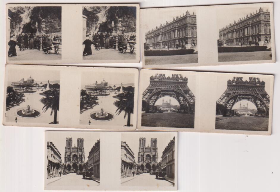 lote de 5 fotografías estereoscópica. serie I. Chocolates solsona (1933)