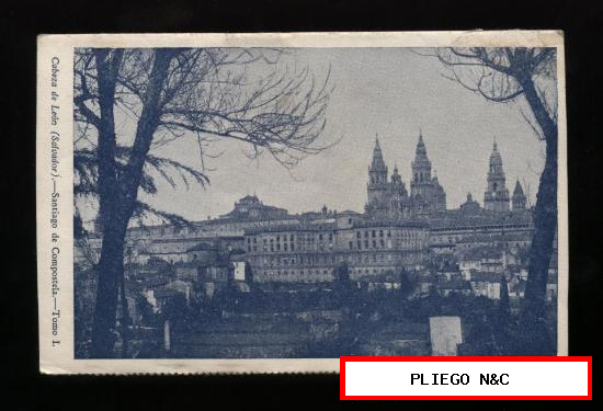 Postal-Librito. nº 24. Santiago de Compostela por Salvador Cabeza de León. (14,5x9) año 1932