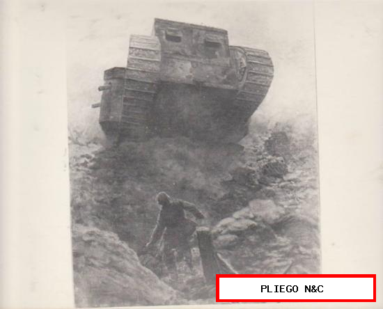 1ª Guerra Mundial. Fotografía (18x24) Un tanque Británico, atacando en la zona de Cambrai