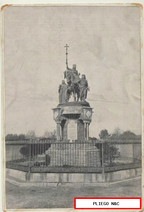 Monumento a Isabel La Católica en Madrid. (25,5x17,5) Fotógrafo Company-Madrid