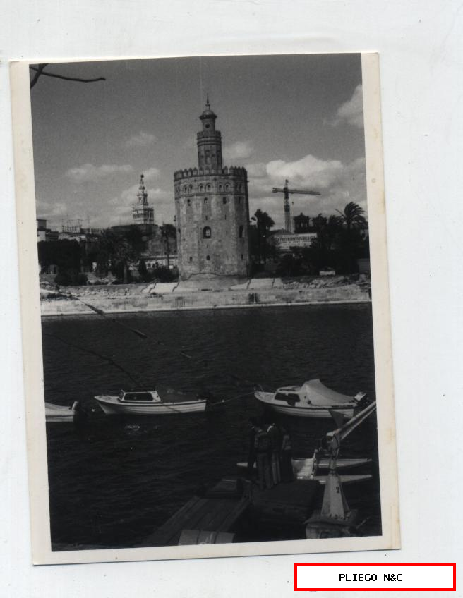 Fotógrafo Agudeló. Torre del Oro y Giralda. 12x9. Sevilla años 50-60