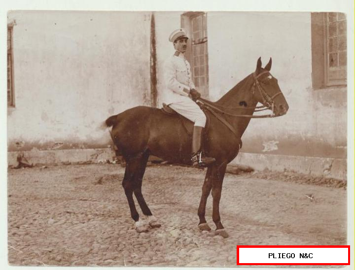 fotografía (9x12) militar a caballo