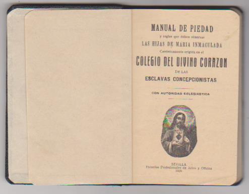 Manual de Piedad. Colegio del Divino Corazón. Sevilla 1929