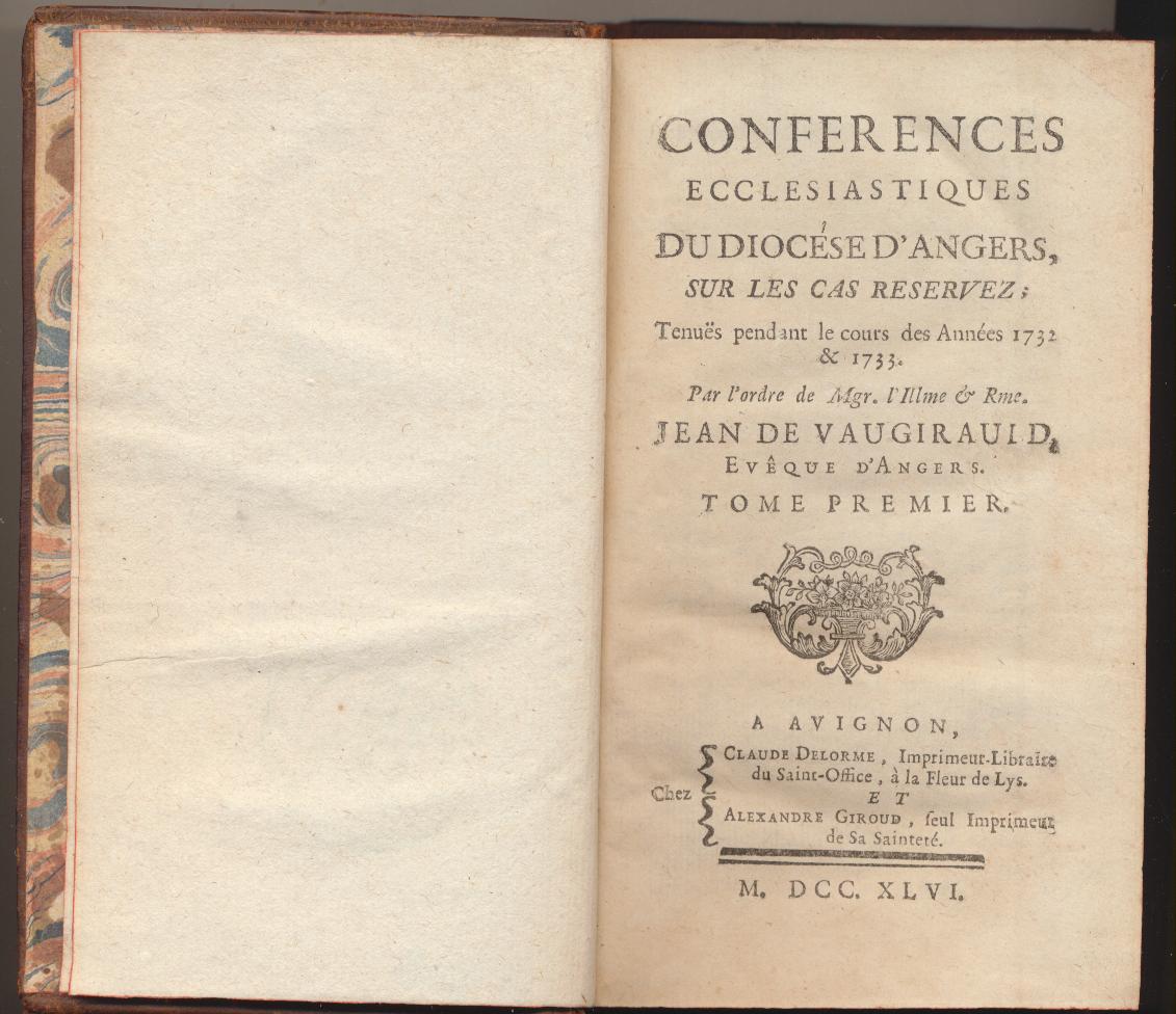 Conferences Eclesiatiques du Diocése D´Angers, Sur les Cas Reservez