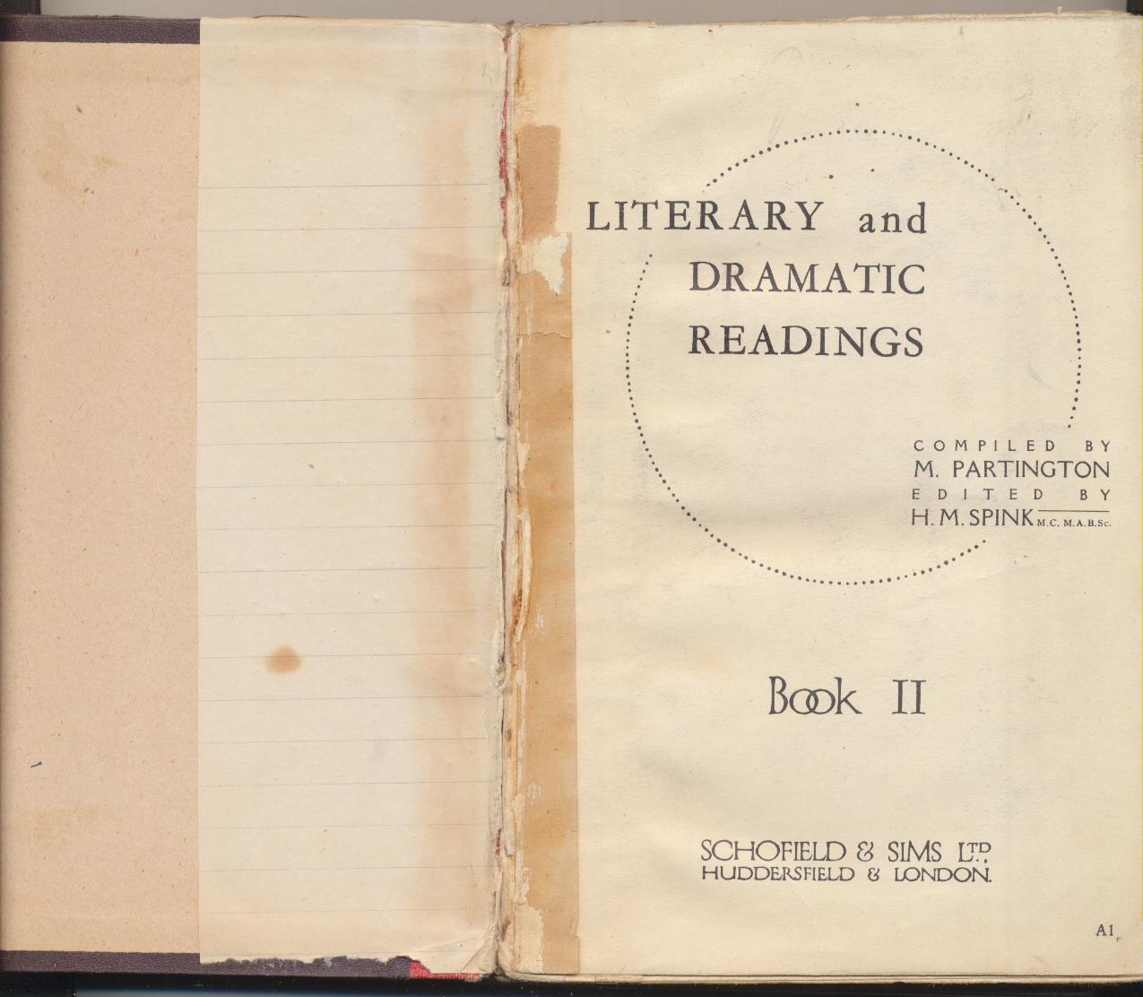 Literary and Dramatic Readings. Book II. Schofield & Sims Ltd. London 1934