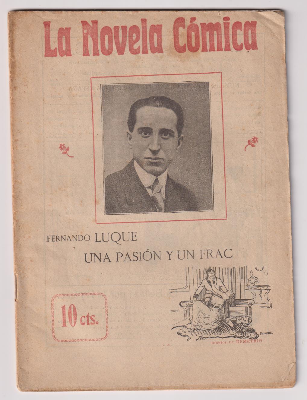 La Novela Cómica nº 6. Una pasión y un Frac por Fernando Luque. Año 1916