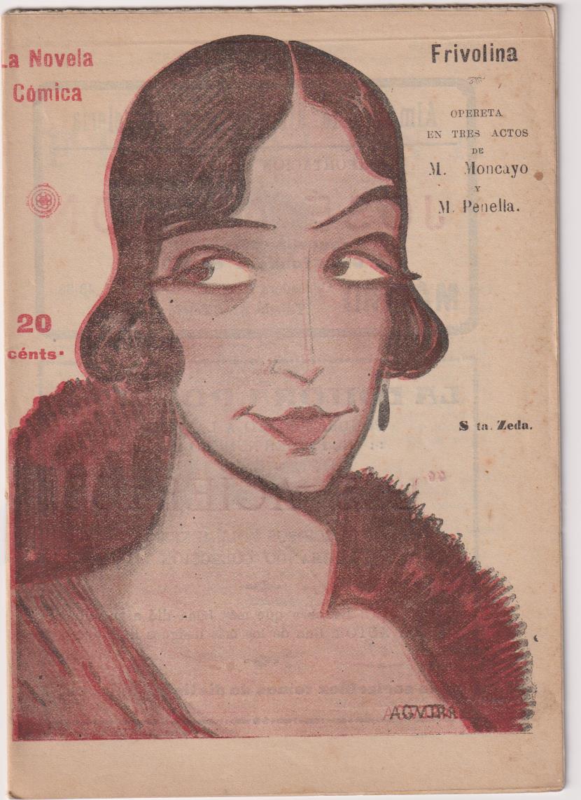 La Novela Cómica nº 180. Frivolina por M. Moncayo y M. Penella. Año 1919
