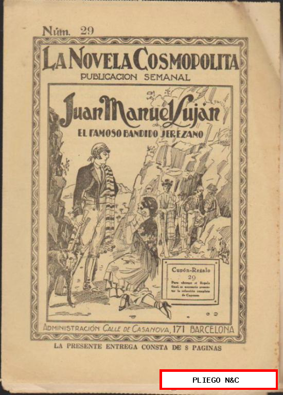 La Novela Cosmopolita nº 29. Juan Manuel Luján El famoso Bandolero Jerezano