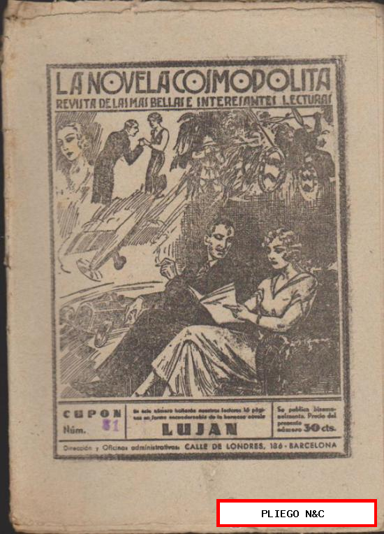 La Novela Cosmopolita nº 51. Hispano Americana 1934. Con página de historieta