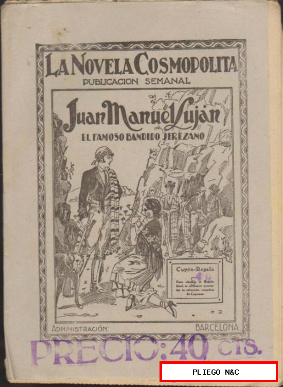 La Novela Cosmopolita nº 49. Juan Manuel Luján El famoso Bandolero Jerezano