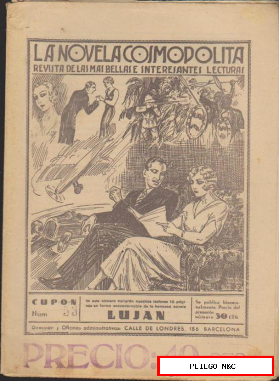 La Novela Cosmopolita nº 53. Hispano Americana 1934. Con página de historieta