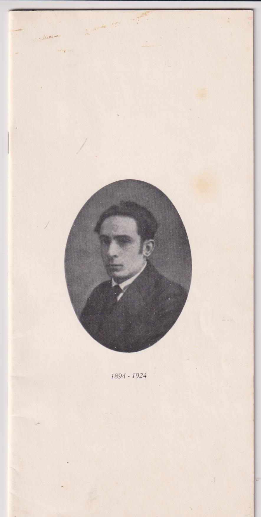 Joan Salvat Papasseit (1894-1924). 30x14. Tapas blandas, 22 páginas de Poesía