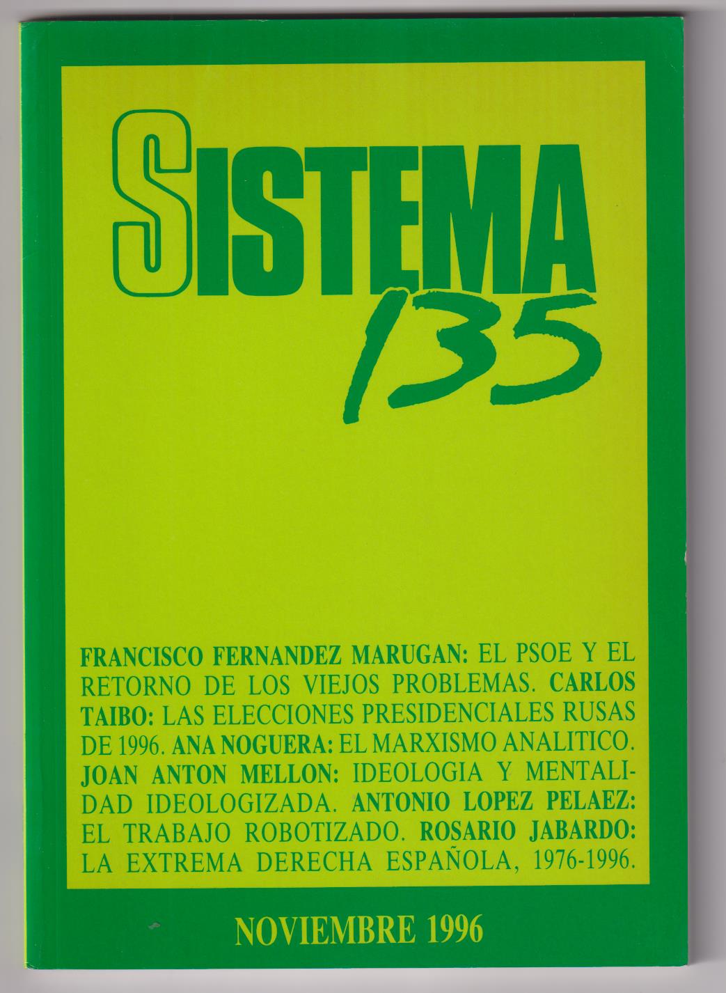 Sistema 135. Noviembre 1996. SIN USAR