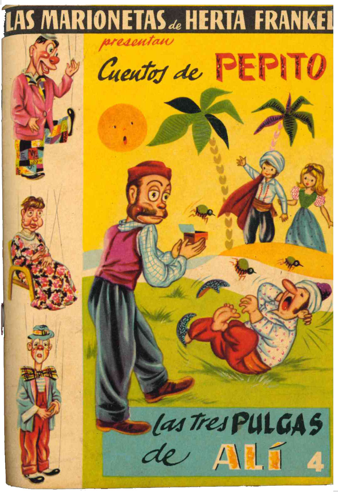 Cuento las Marionetas de Herta Frankel nº 4. Las tres pulgas de Alí. Editorial Roma 1962