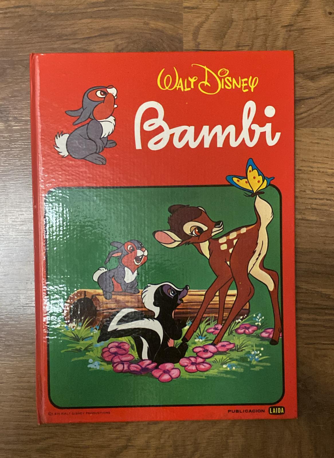 Bambi. Walt Disney. (31x22 cms.) Tapas duras. Ediciones Laida (Fher) 1976