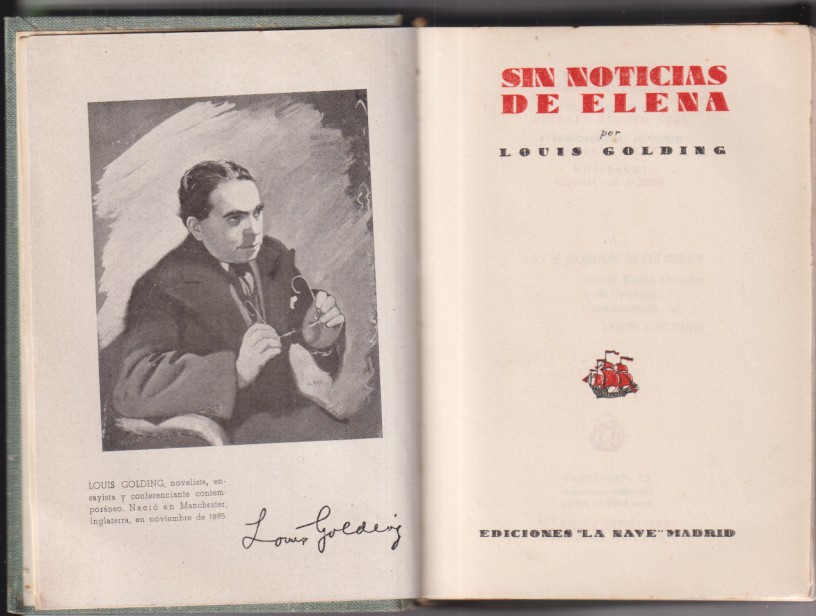 sin noticias de elena por louis Golding. Ediciones la nave