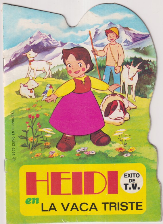 Heidi. Troquelado (20x14,5 cm:) Heidi nº 8 La vaca triste. Bruguera 1975