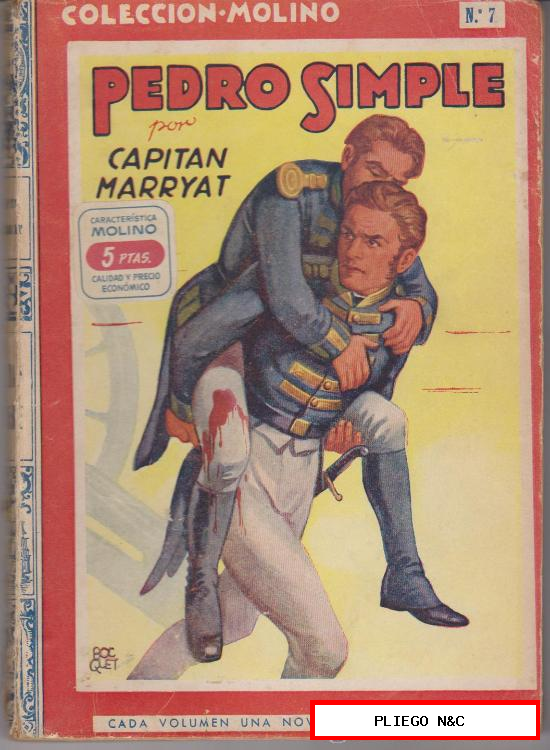Pedro Simple por Capitán Marryat. Colección Molino nº 7. Año 1942