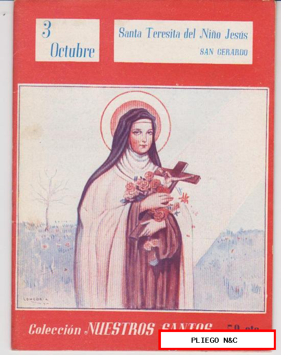 Colección Nuestros Santos. Santa Teresita del Niño Jesús. Editorial V. Ferrer 1944