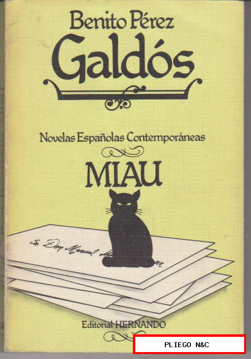 Miau por B. P. Galdós. Editorial Hernando