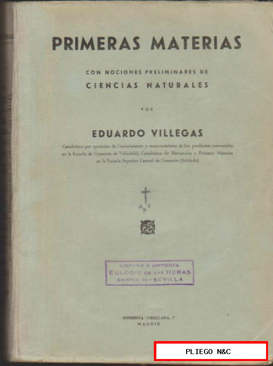 Primeras Materias, con nociones preliminares de Ciencias Naturales por E. Villegas