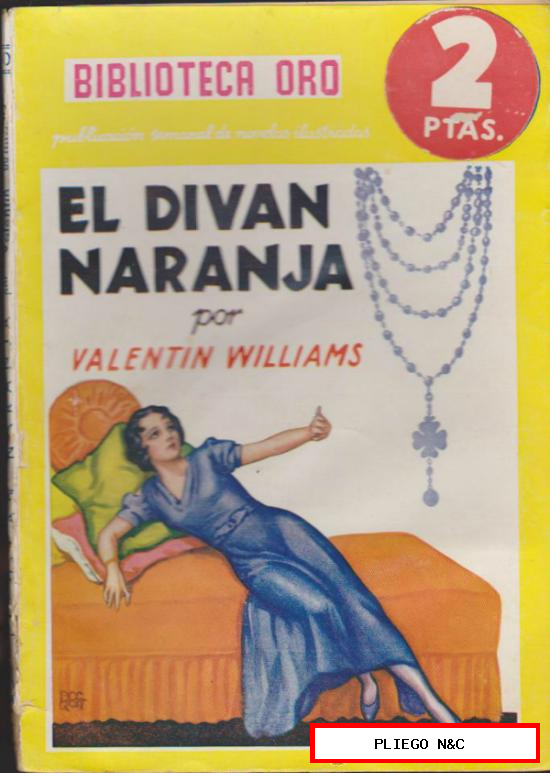 Biblioteca Oro nº 60. El diván naranja. Editorial-Argentina-Molino 1939