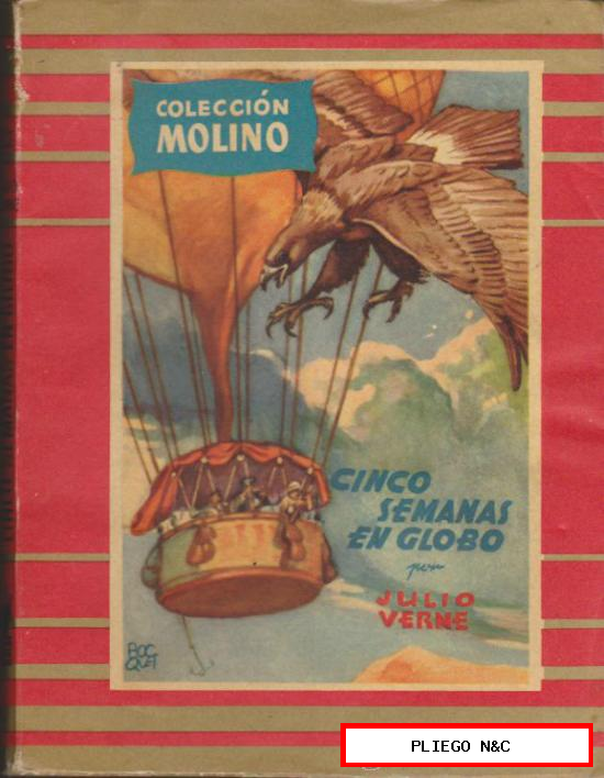 Molino nº 22. Cinco semanas en globo por Julio Verne. Molino 1954