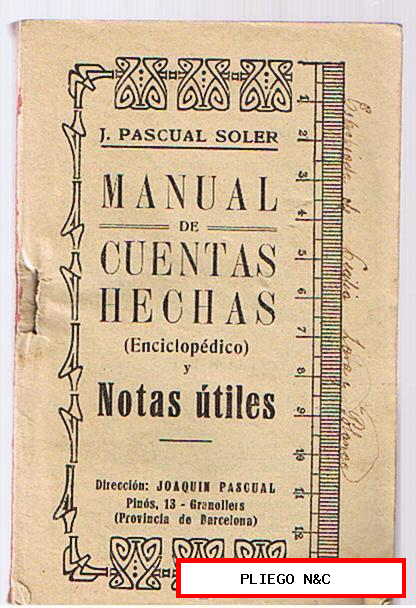 Manual de Cuentas Hechas por J. Pascual Soler
