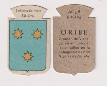 Emblema Auxilio Social. Corriente 30 Cts. Serie B nº 197. ORIBE