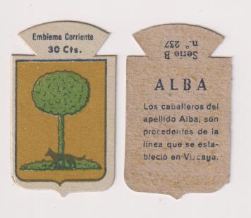 Emblema Auxilio Social. Corriente 30 Cts. Serie B nº 237. ALBA