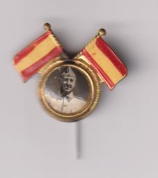 Pin de aguja. Guerra Civil. Franco entre dos Banderas de España