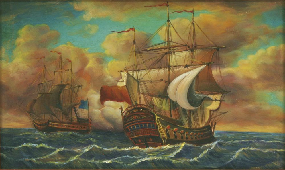 Escuela Italiana. Siglo XX. Batalla naval
