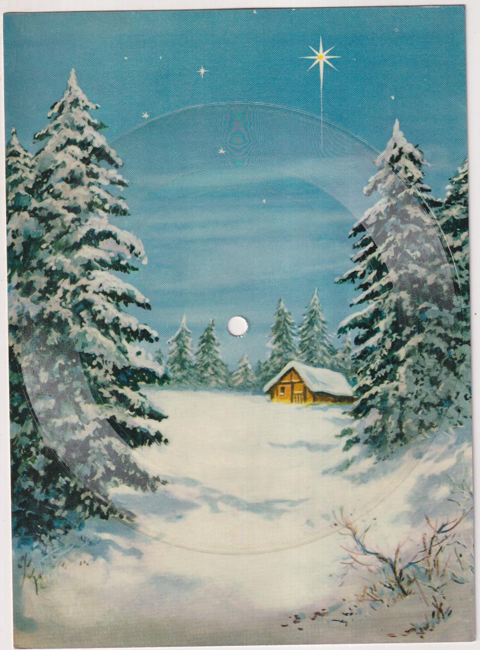Fonoscope. Postal-disco. Christmas Greeting and Best Wishes For Happy New Year. Silent Night