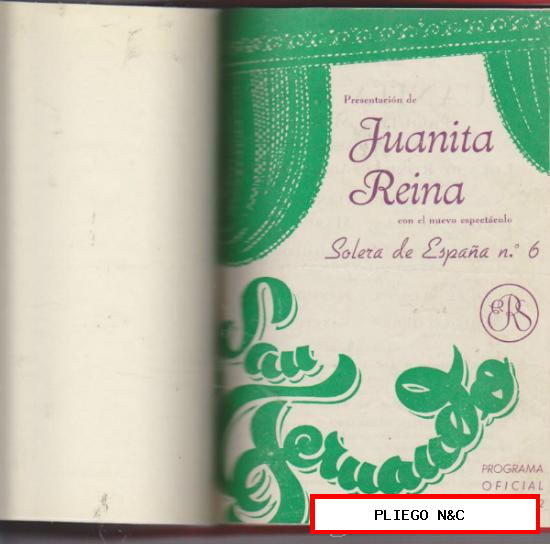 Juanita Reina. 12 programas encuadernados en un tomo de lujo