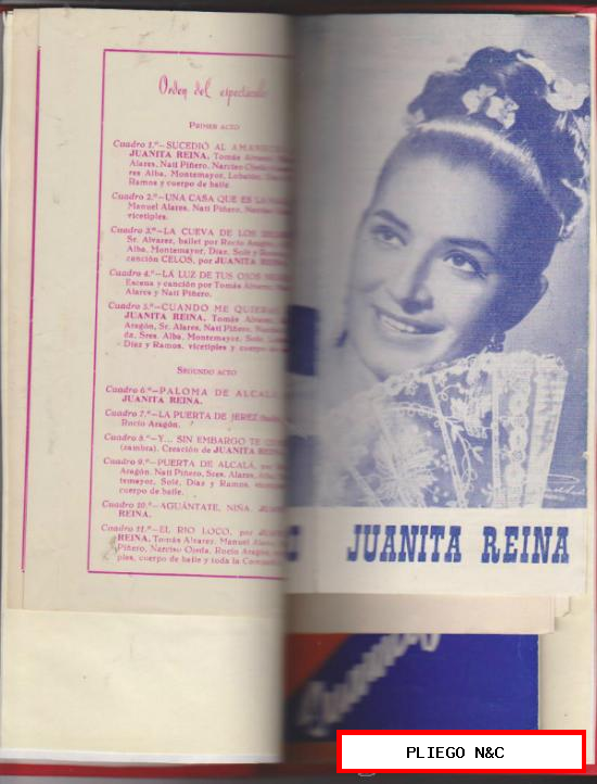 Juanita Reina. 10 programas encuadernados en un tomo de lujo (alguno repetido)