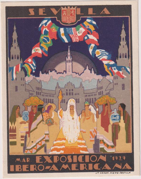 Tarjeta Exposición Ibero-Americana. Mar. 1929, Sevilla
