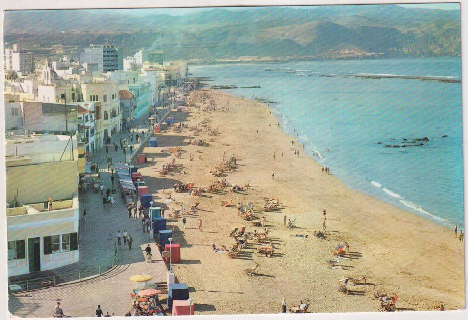 Las Palmas de Gran Canaria. Playa de las Canteras. Franqueado y fechado en 1963