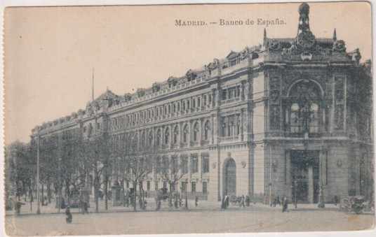 Madrid. Banco de España. Fototipia J. Roig. sin usar