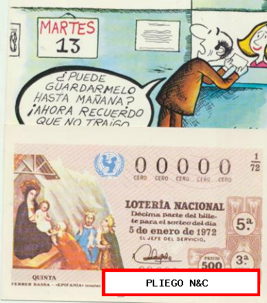 Lote de 2 Postales de la Lotería Nacional. Editadas en 1981 por la F.N.M.T.