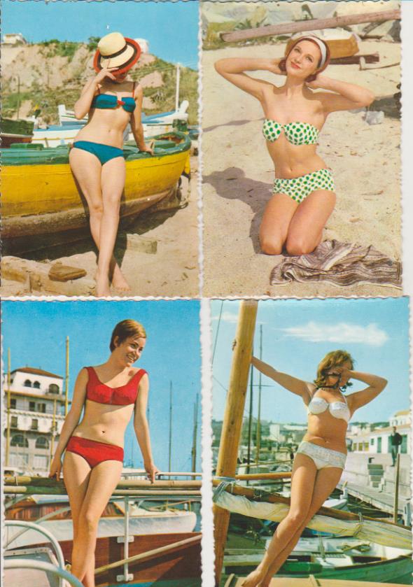 Lote de 4 postales Españolas. Años 50-60