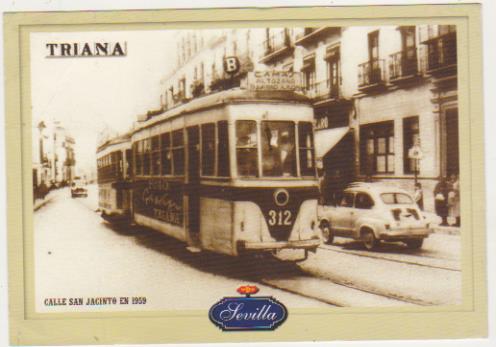 Postal (12x17) Triana. Calle San jacinto en 1959. Edición posterior