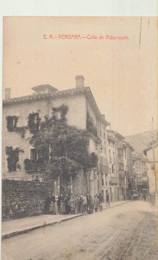 Vergara. Calle de Vidacruceta. Franqueado y fechado en Vergara en 1941. RARA