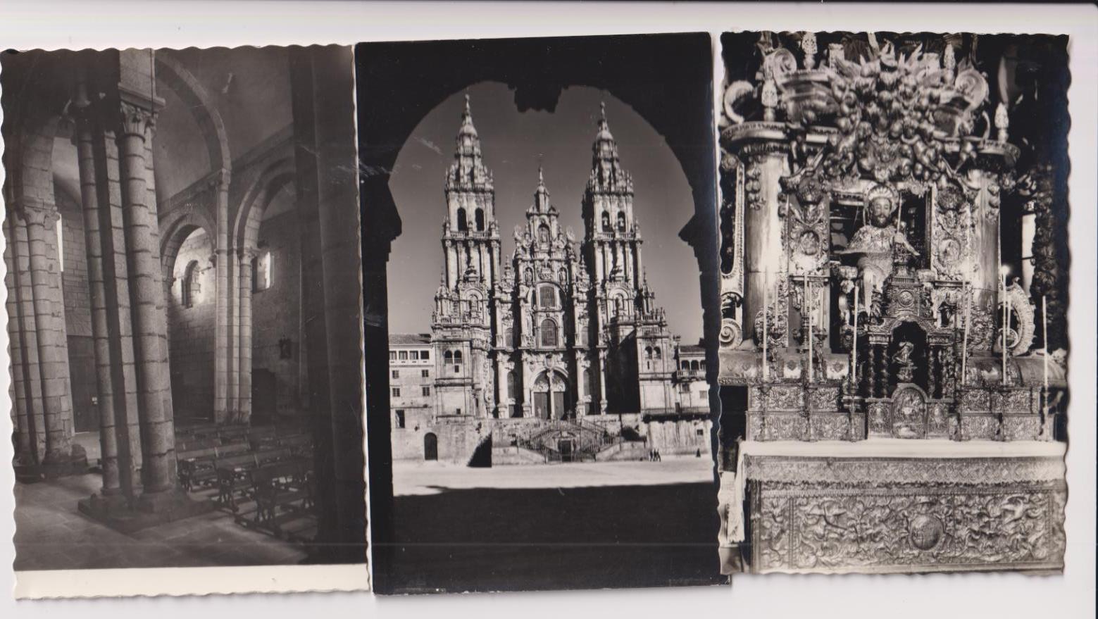 Santiago de Compostela. Lote de 3 Foto-Postales. Años 50