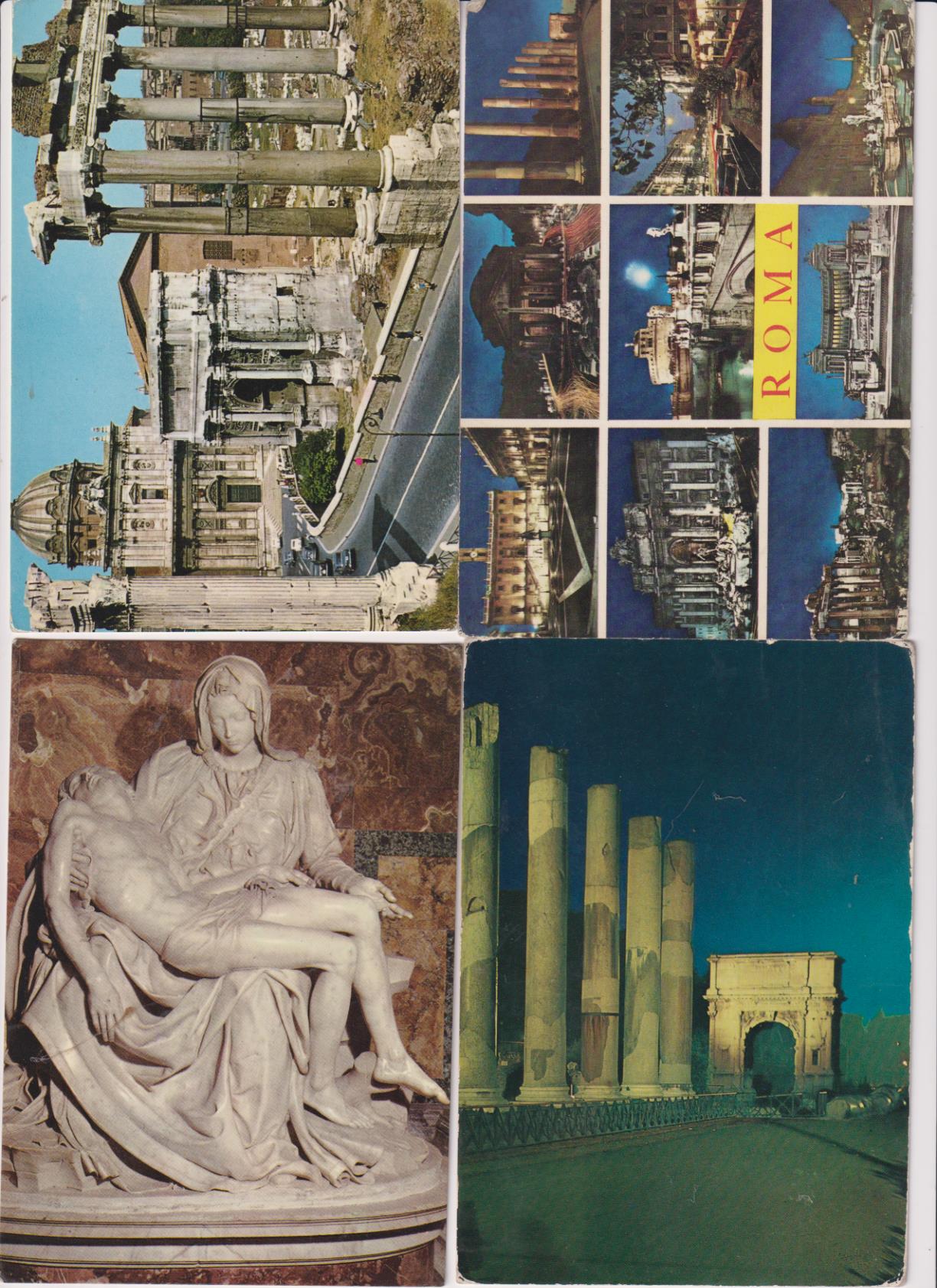 Lote de 4 Postales de Roma