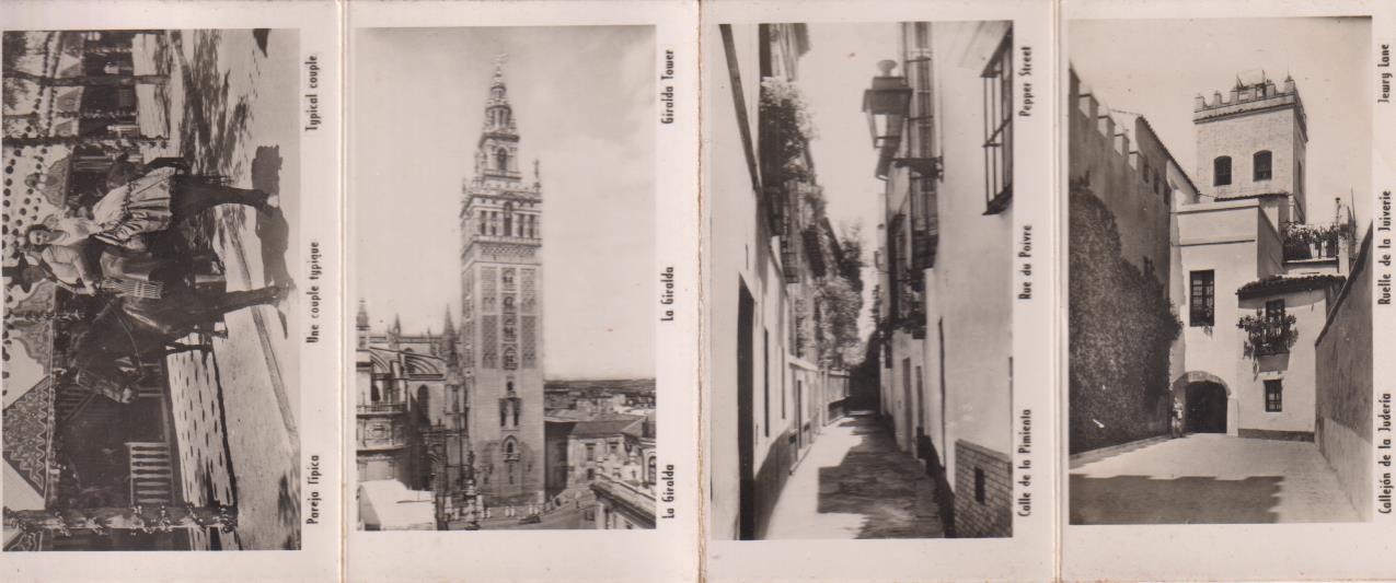 4 Foto-Postales (9x5,5) de Sevilla, Años 40