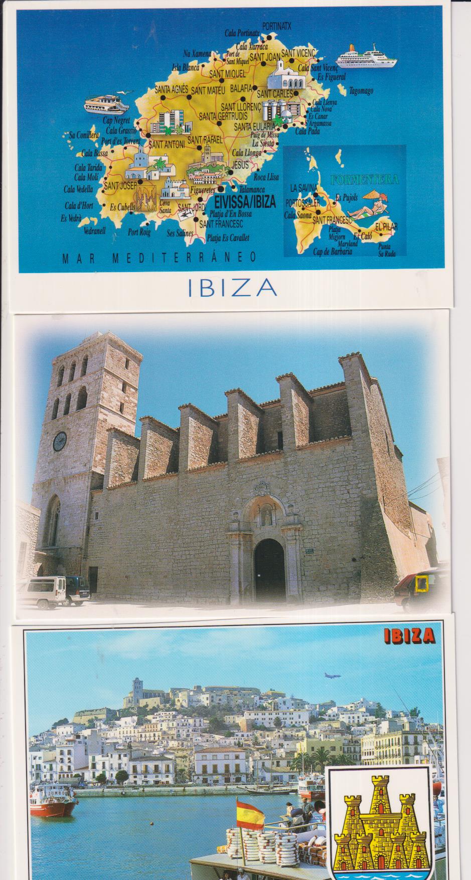 Ibiza. LOte de 3 postales