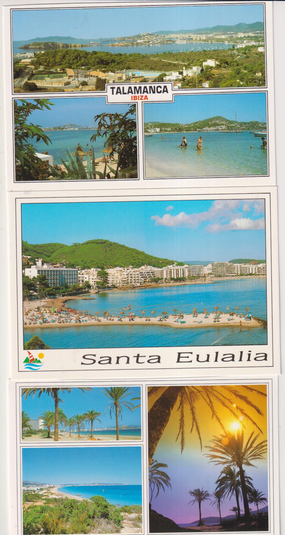Ibiza. LOte de Postales: Santa Eulalia, Talamanca, Playa Dén Bossa