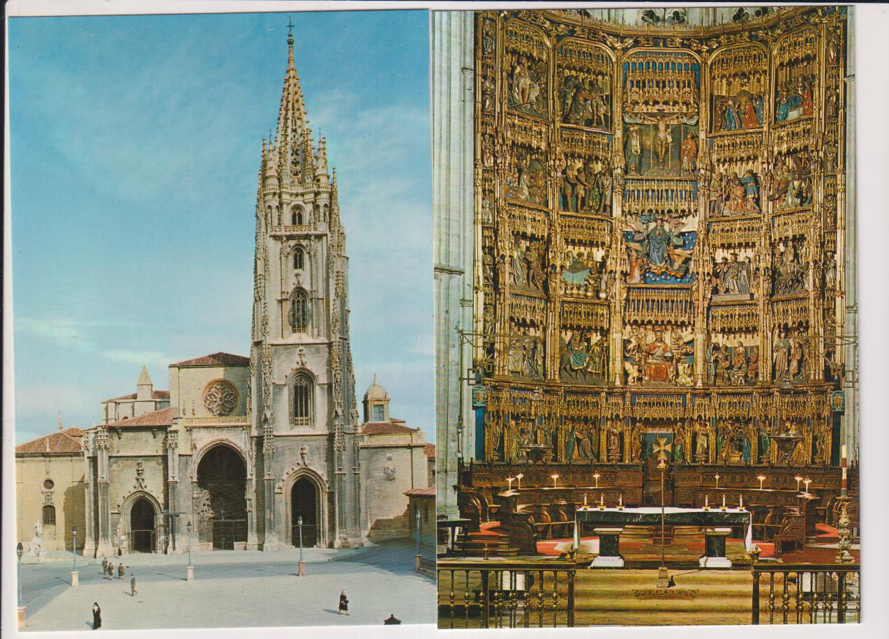 Oviedo. Lote de 2 Postales de la Catedral