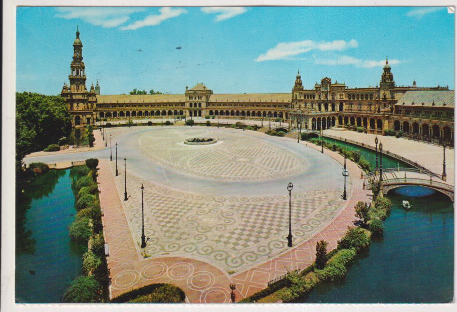 Sevilla. Plaza de España. Franqueada y fechada en 1990